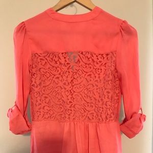 Candies Coral Lace Blouse